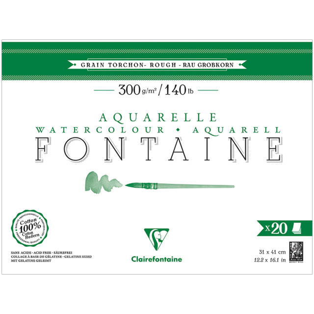 Fontaine Akvarellblokk Rough 31x41 cm 300g