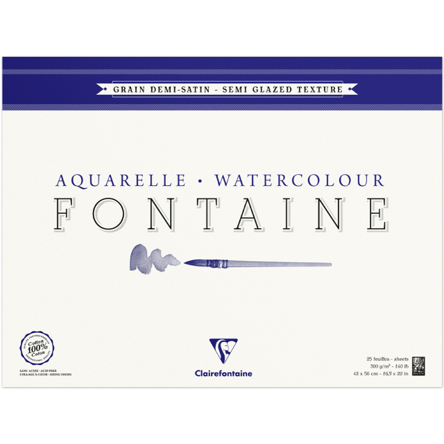 Fontaine Akvarellblokk Semi-Glazed 42x56 cm 300g