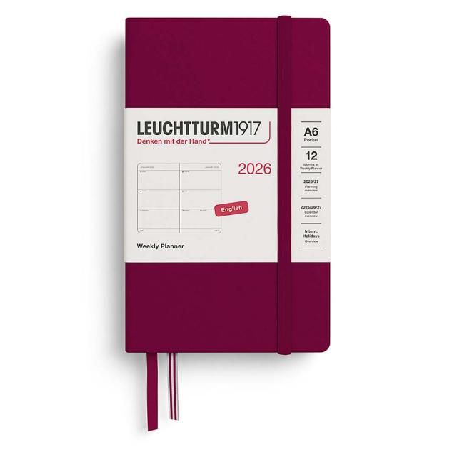Kalender Weekly Planner 2026 A6 Port Red
