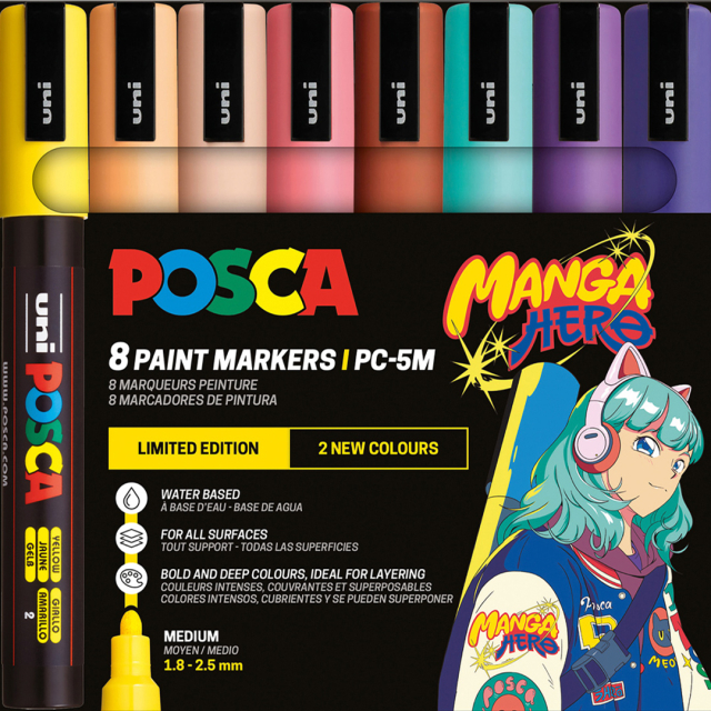 Posca PC-5M Manga Hero 8-sett