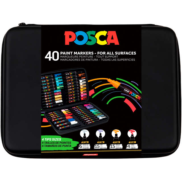 Posca Marker 40-sett Rubbercase