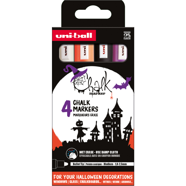 Chalk Marker PWE-5M Halloween 4-sett