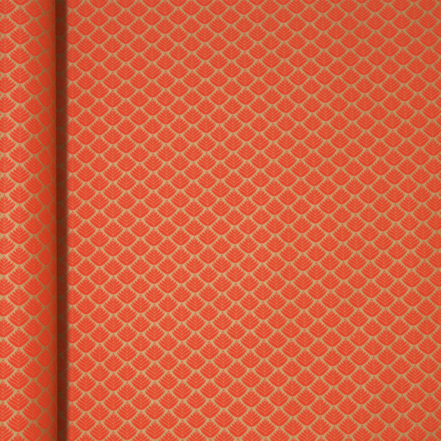 Gavepapir 35cm x 5m Kraft Røde Blommer