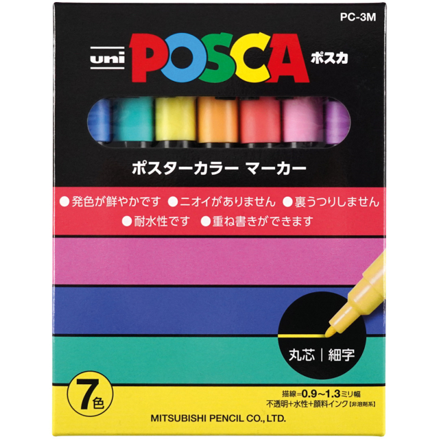 Posca PC-3M Soft tones 7-sett