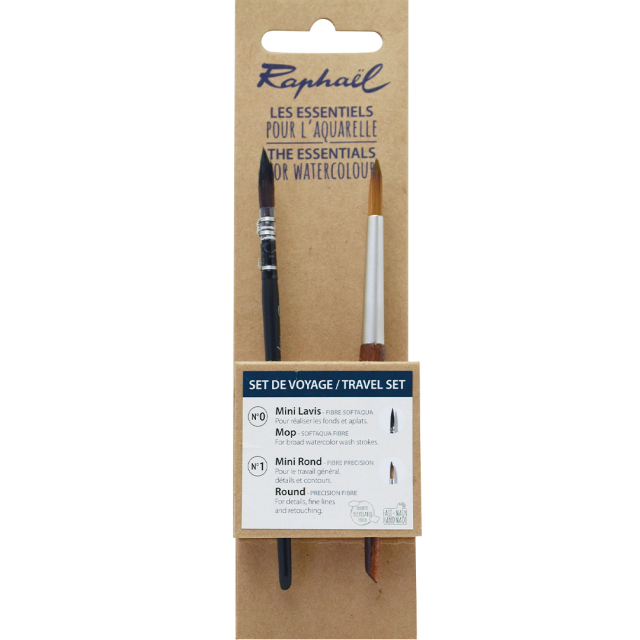 Syntetpensler Akvarell Travel set 2-sett