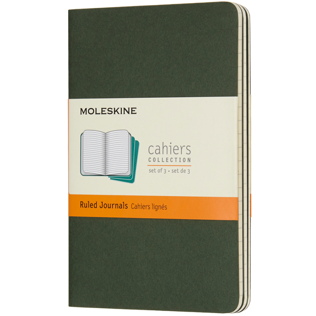 Cahier Notebook Pocket Green Linjert