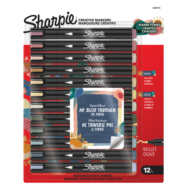 Creative Marker Bullet Tip 12‑pakke Warm Tones