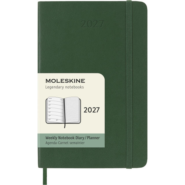 Kalender 12M Weekly Notebook 2027 Softcover Pocket Myrtle Green 
