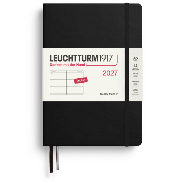 Kalender Weekly Planner 2027 A5 Black