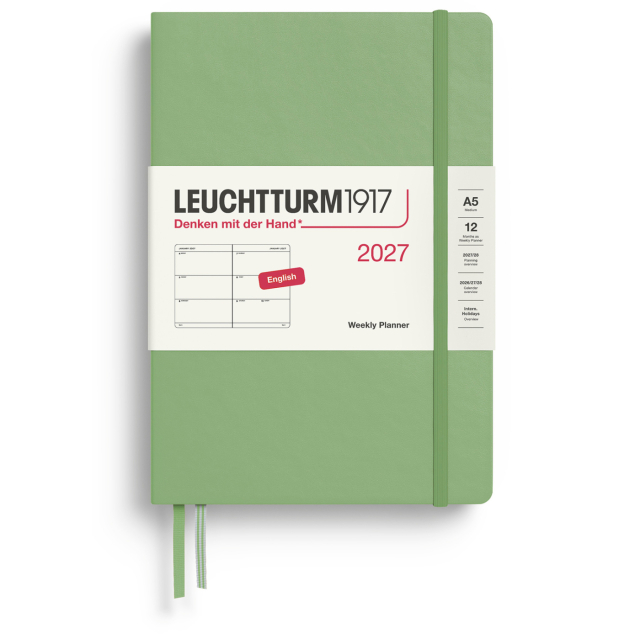 Kalender Weekly Planner 2027 A5 Sage