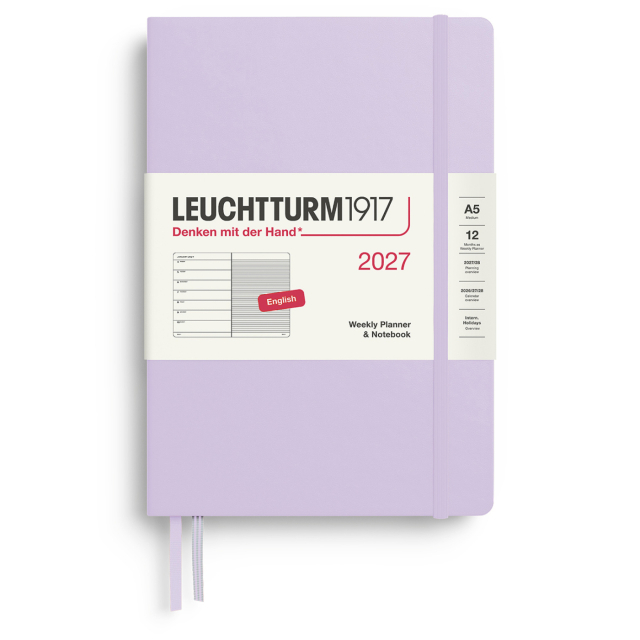 Kalender Weekly Planner & Notebook 2027 A5 Lilac