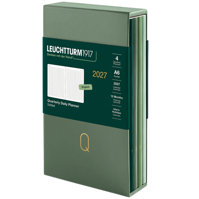 Kalender Quarterly Planner 2027 Shades of Green