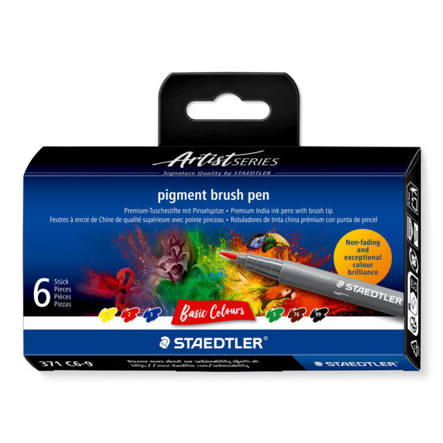Pigment Arts Brush Pen 6-sett Basic