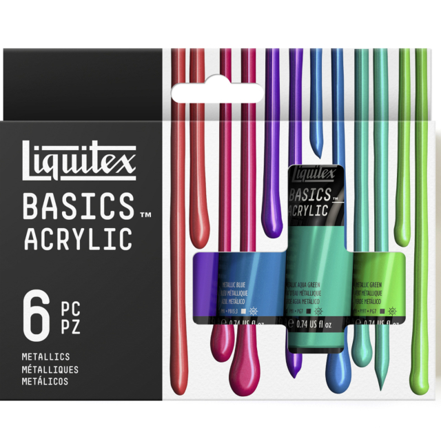 Akrylmaling Basics Metallic Set 6x22 ml