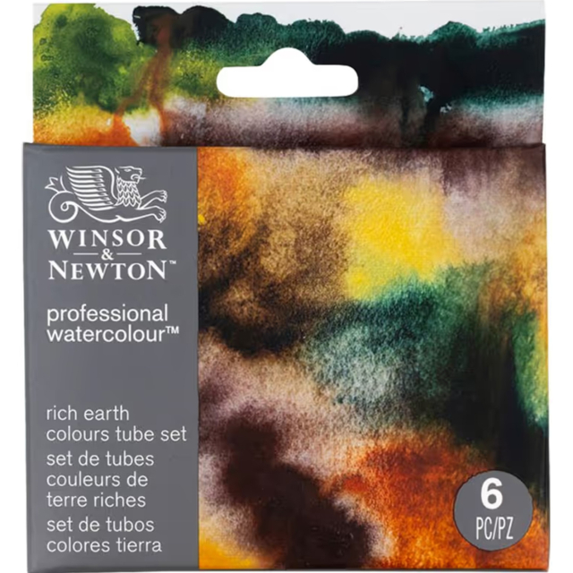 Professional Akvarellmaling Tube 5 ml Rich Earth 6-sett