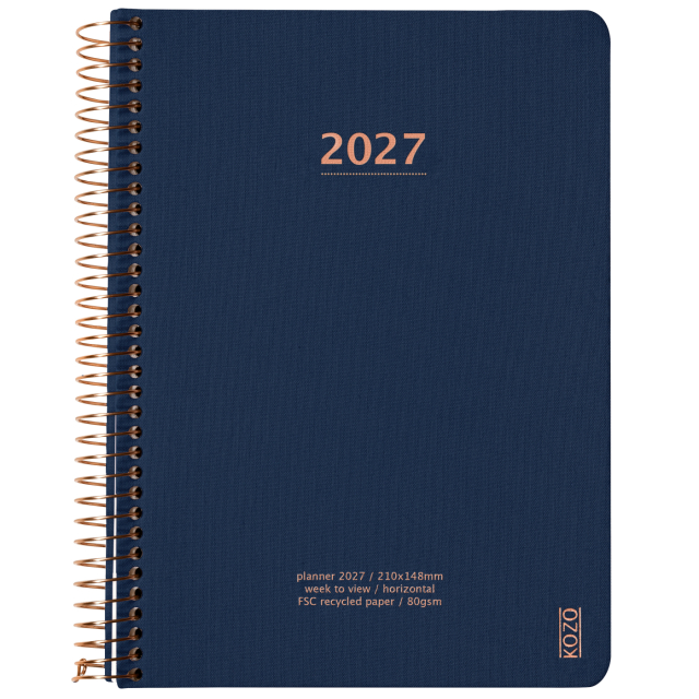 Kalender 2027 A5 Weekly Navy 