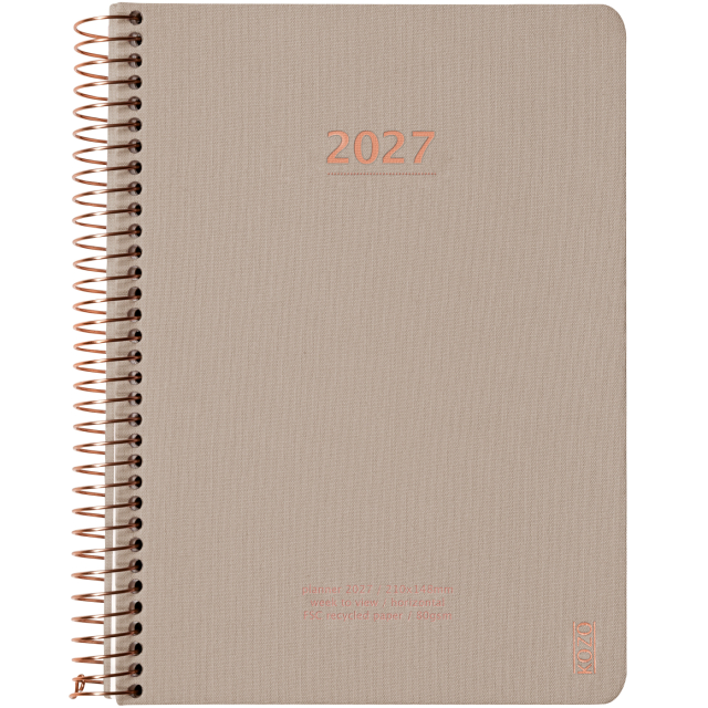 Kalender 2027 A5 Weekly Sand
