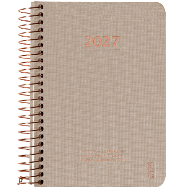 Kalender 2027 A6 Weekly Sand