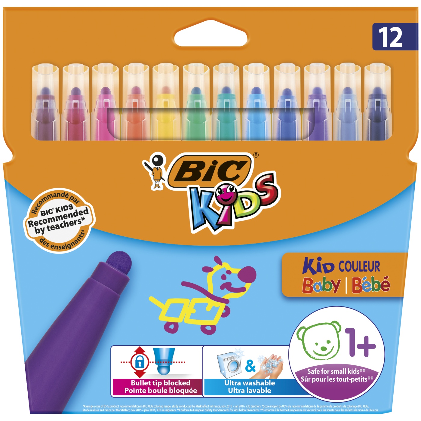 Kids Baby Fibre-tip pens 12-set i gruppen Kids / Barnepenner / Tusjer for barn hos Pen Store (100247)