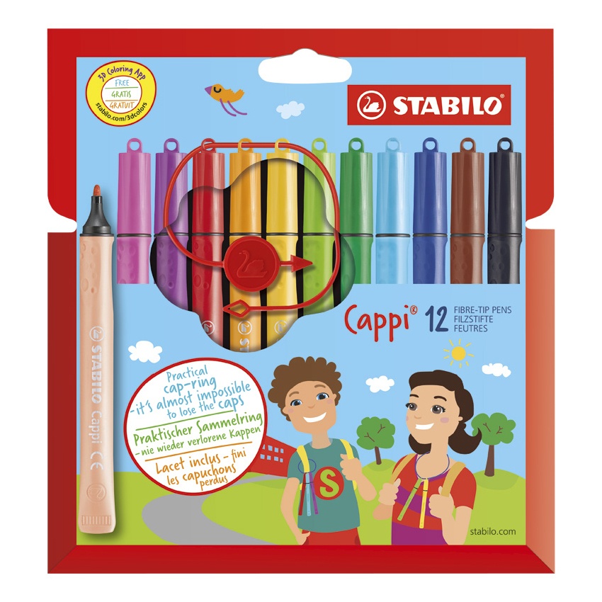Cappi Tusjpenner 12-pakke i gruppen Kids / Barnepenner / Tusjer for barn hos Pen Store (100264)