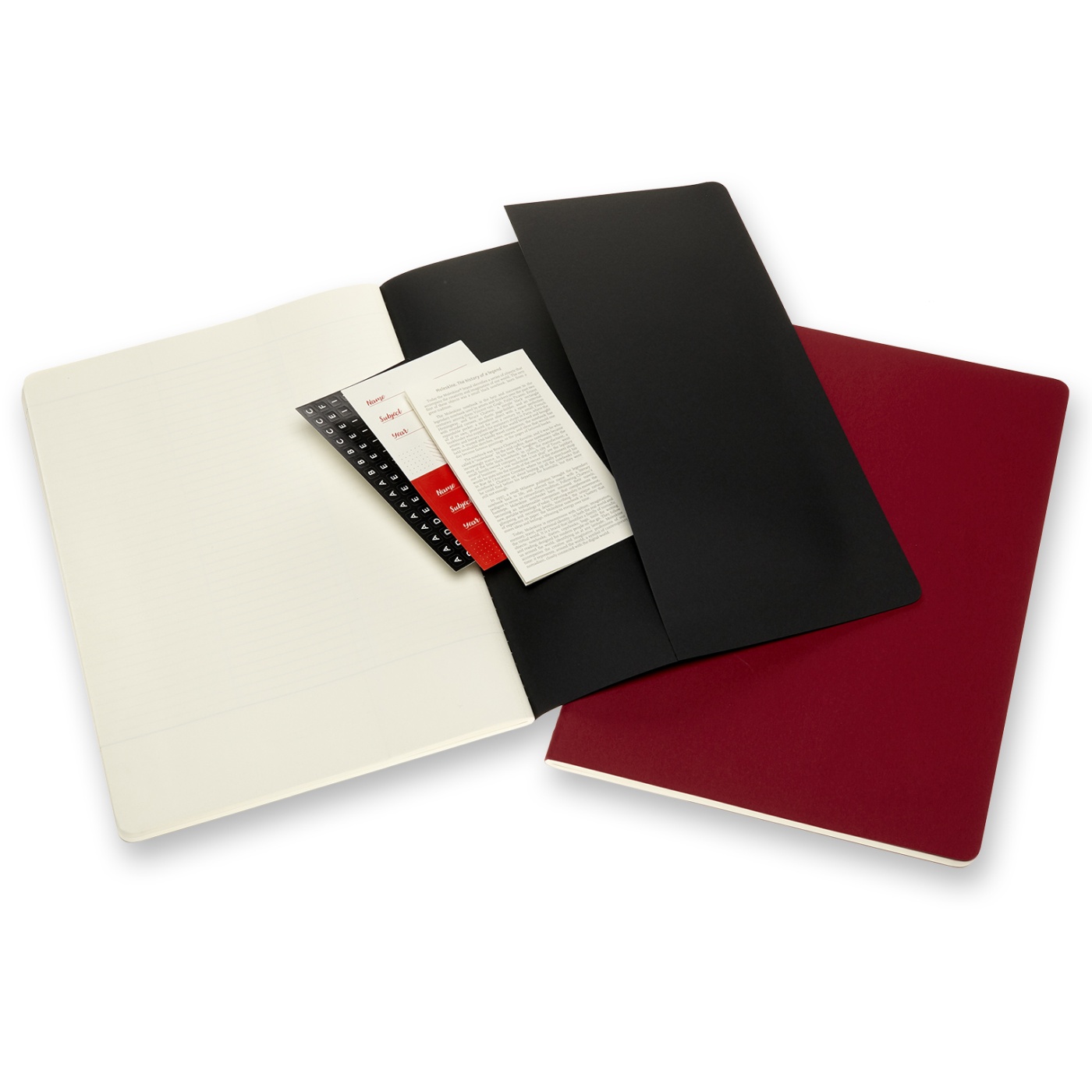 Cahier Subject A4 Black/Red Ruled i gruppen  Papir & Blokk / Skrive og ta notater / Notatbøker hos Pen Store (100337)