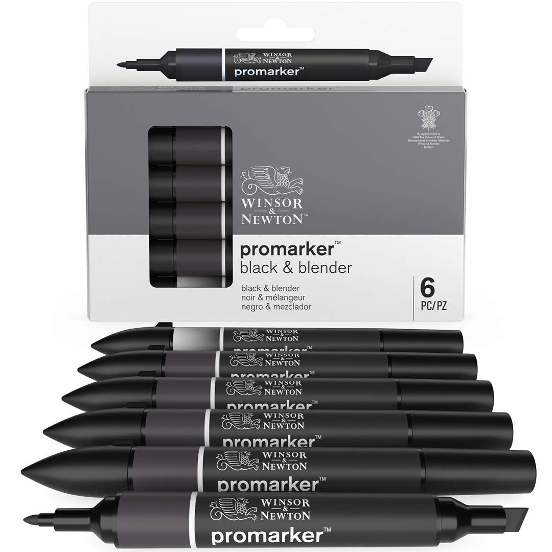 ProMarker 6-set Black & Blender i gruppen Penner / Kunstnerpenner / Tusjpenner hos Pen Store (100567)