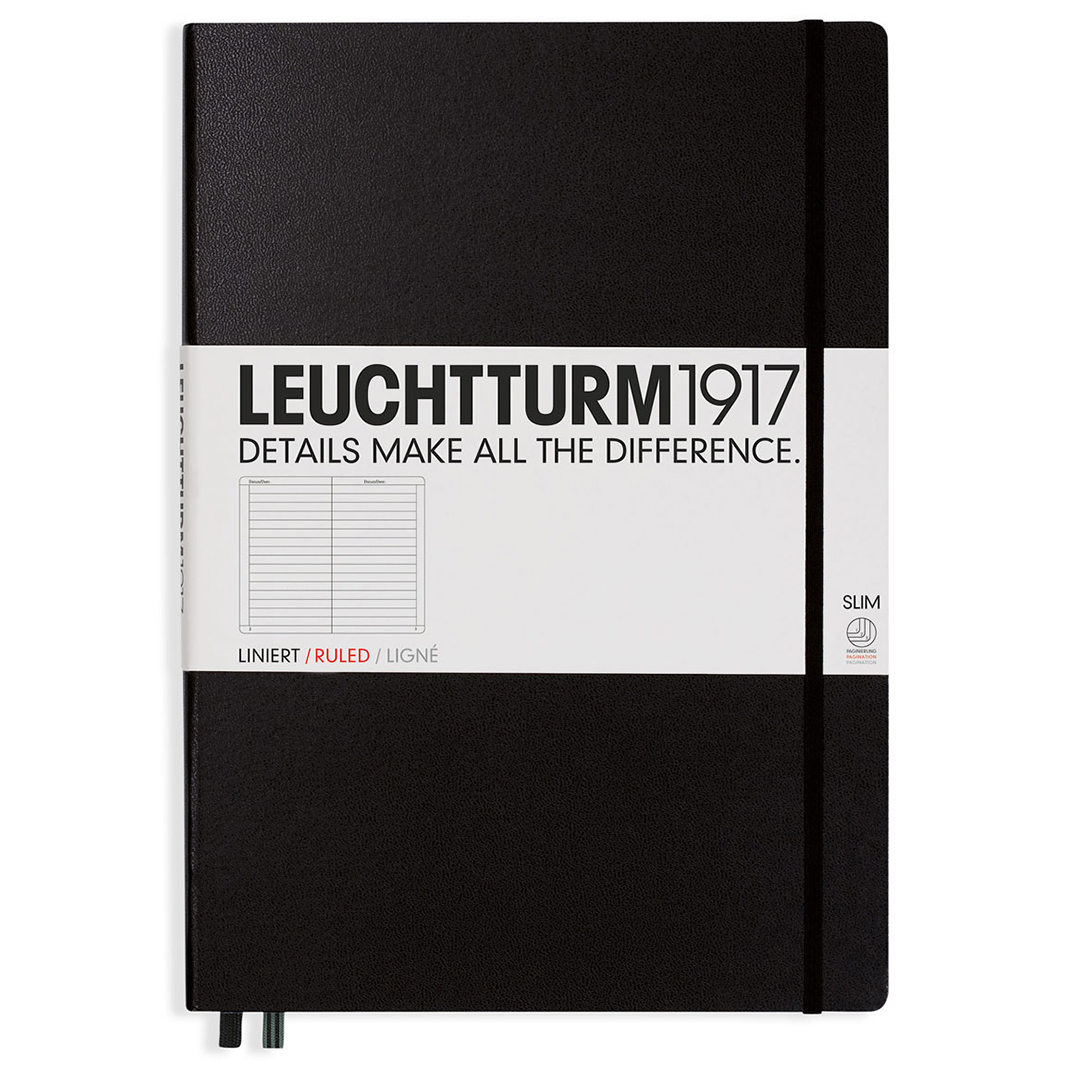 Notatbok A4+ Slim Linjert Svart Leuchtturm1917