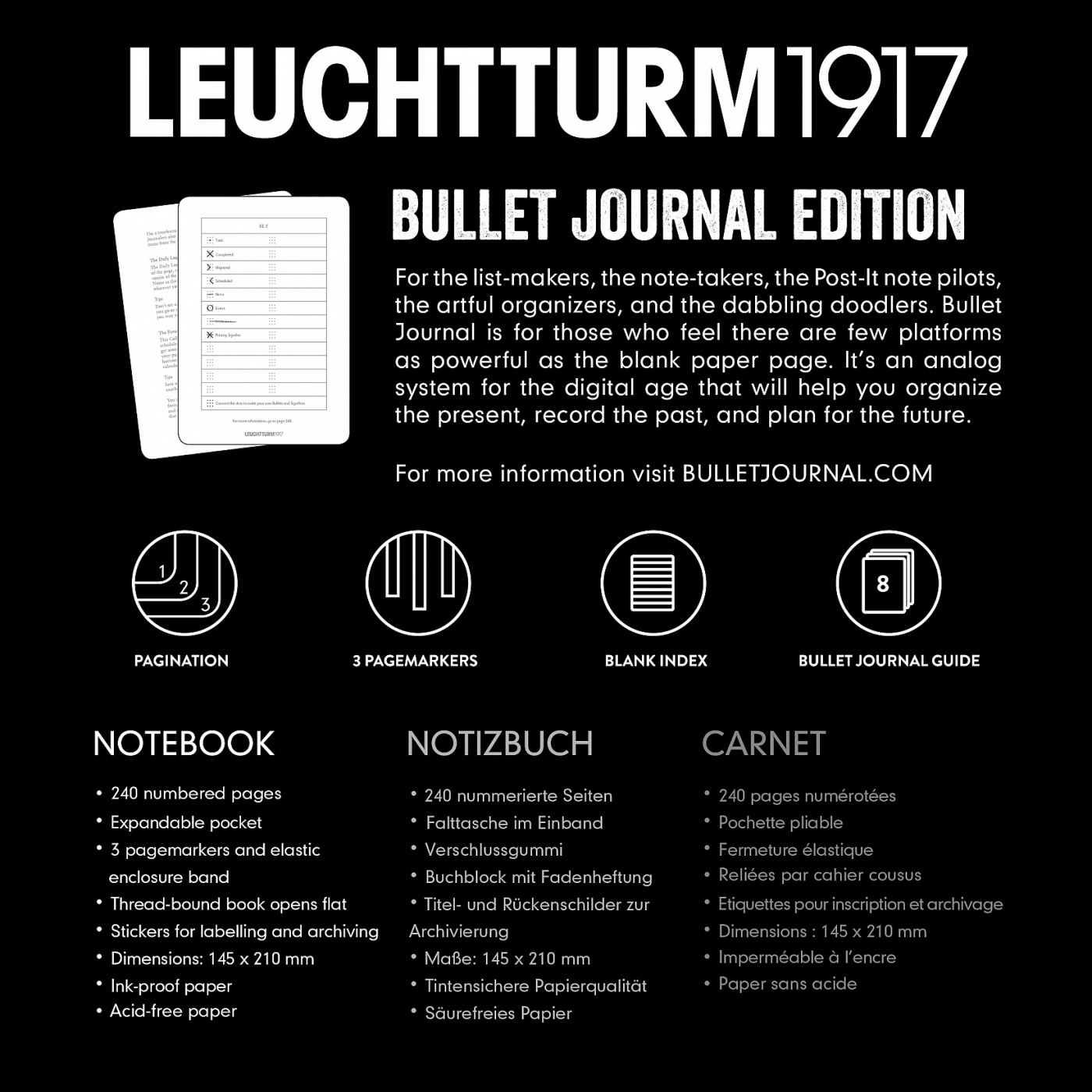 Bullet Journal i gruppen  Papir & Blokk / Skrive og ta notater / Notatbøker hos Pen Store (100658_r)