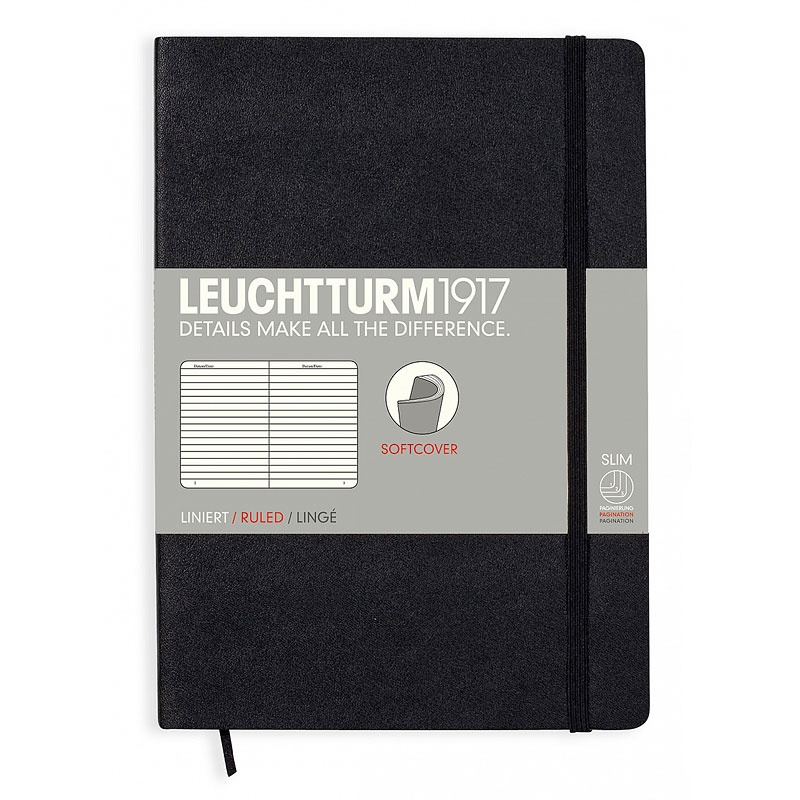 Notebook A5 Softcover Black i gruppen  Papir & Blokk / Skrive og ta notater / Notatbøker hos Pen Store (100701_r)