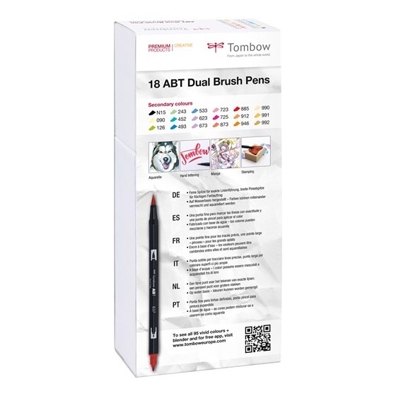 ABT Dual Brush pen 18-set Secondary i gruppen Penner / Kunstnerpenner / Penselpenner hos Voorcrea (101097)