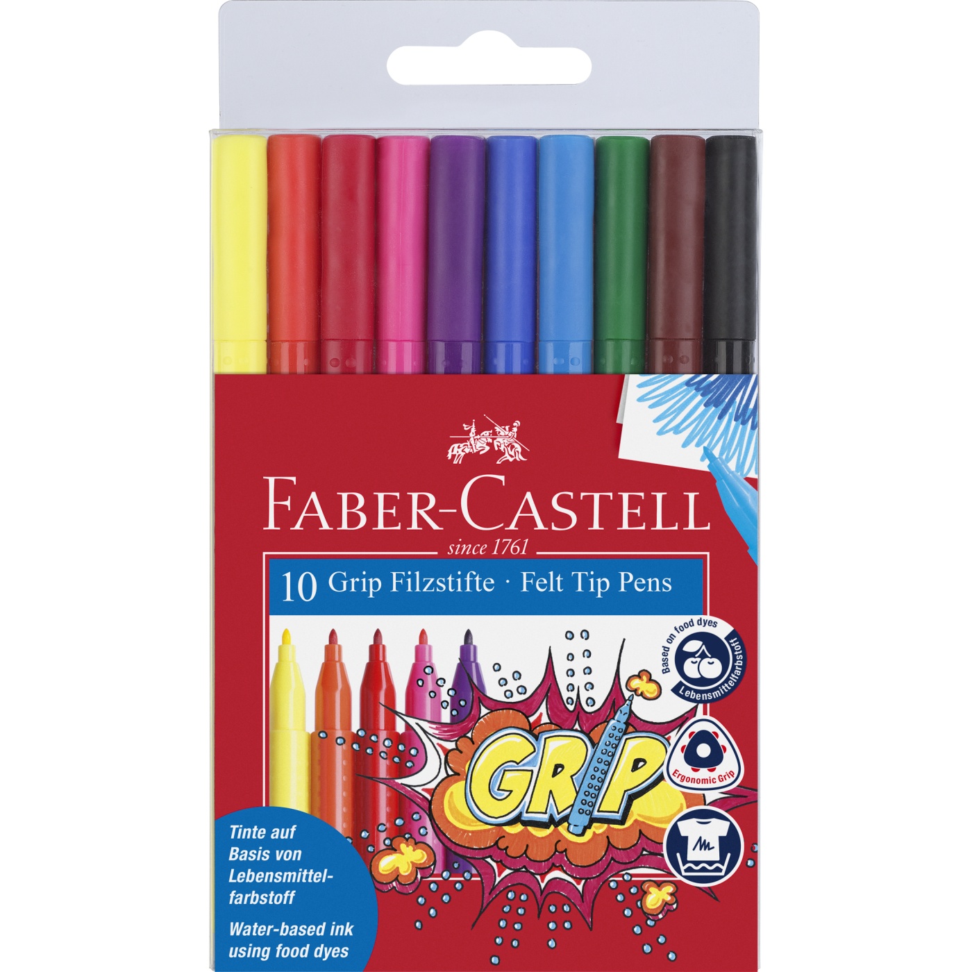 Grip Colour Markers - Set of 10 i gruppen Kids / Barnepenner / 3 år+ hos Pen Store (101392)