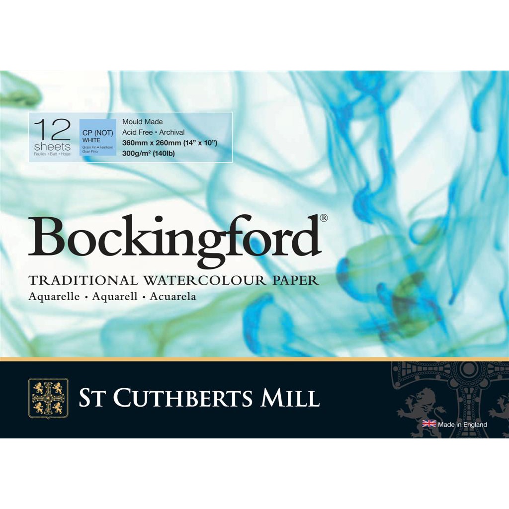 Bockingford Akvarellblokk 300g 360x260mm CP/NOT i gruppen  Papir & Blokk / Artistblokk / Akvarellpapir hos Pen Store (101497)