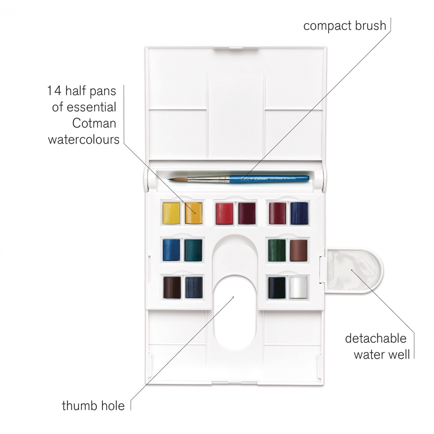 Water Colours Cotman Compact Box i gruppen Kunstnermateriell / Farger / Akvarell hos Pen Store (107239)