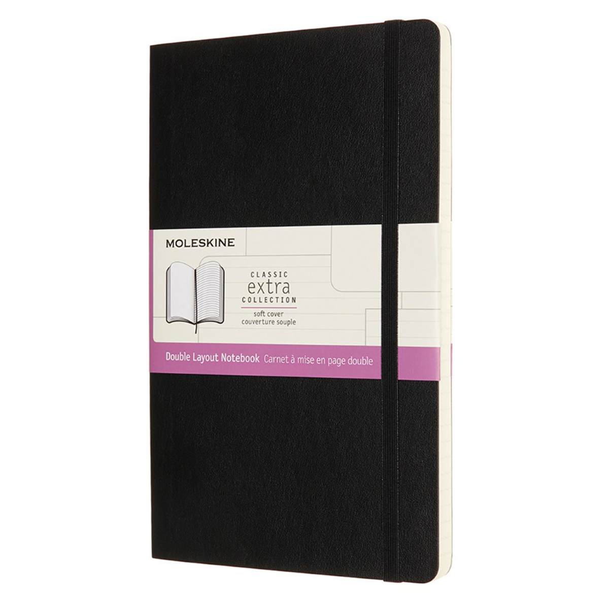 Notatbok XL linjert/blank Sort Soft