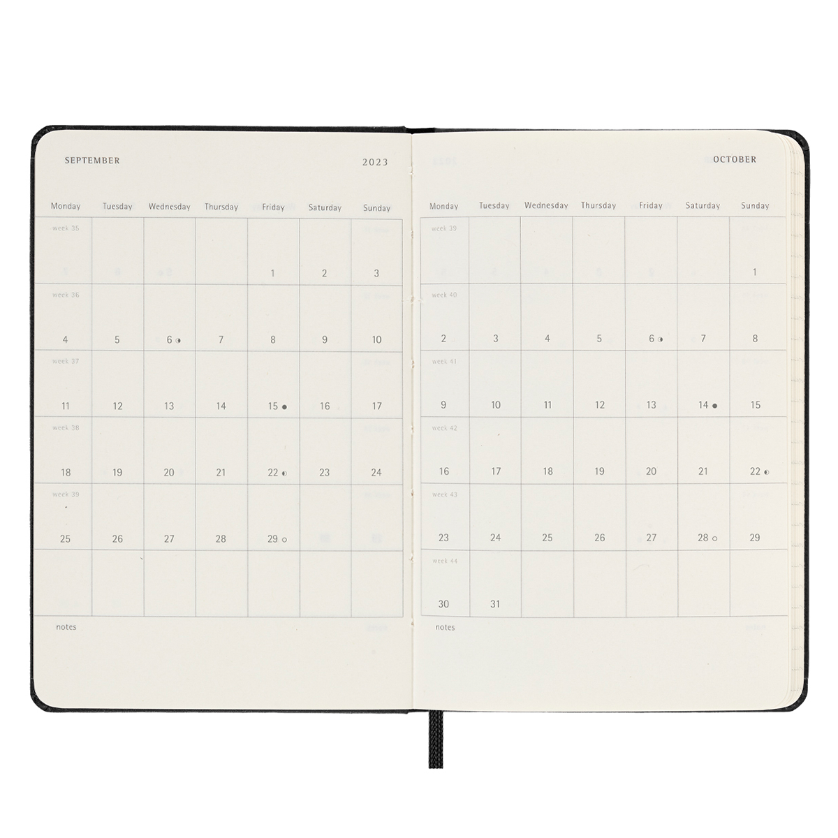 18M WeekNote Kalender Large Svart i gruppen  Papir & Blokk / Kalendere / 18 md kalendere hos Pen Store (128207)