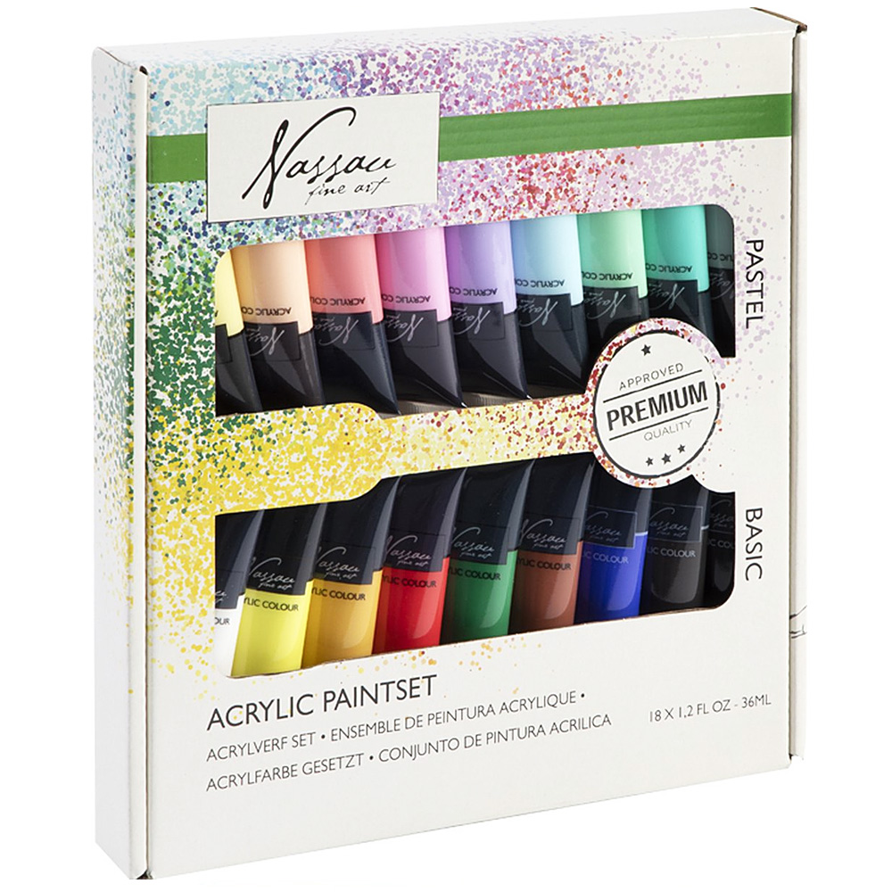 Nassau Fine Art Akryl Bright &amp; Pastell 18-set