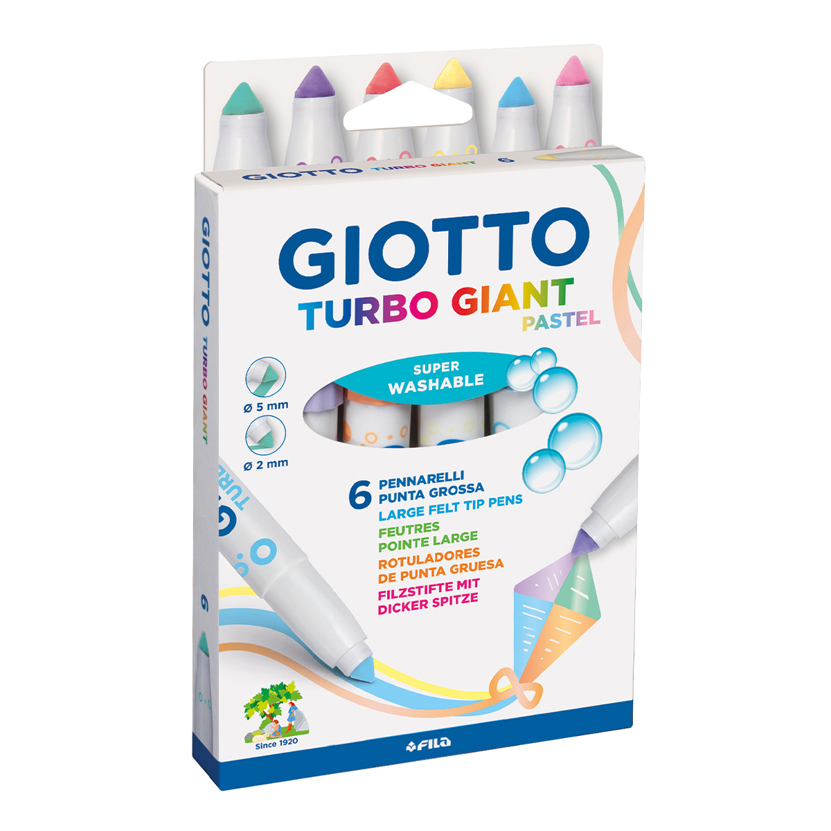 Turbo Giant Pastel 6-sett i gruppen Kids / Barnepenner / Tusjer for barn hos Pen Store (129851)