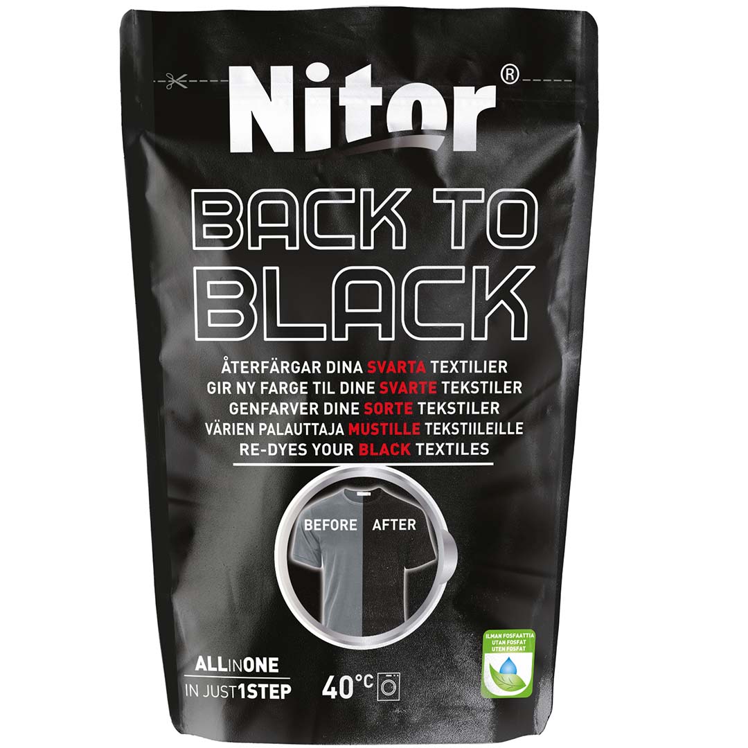 Nitor Tekstilfarge Back to Black 400g