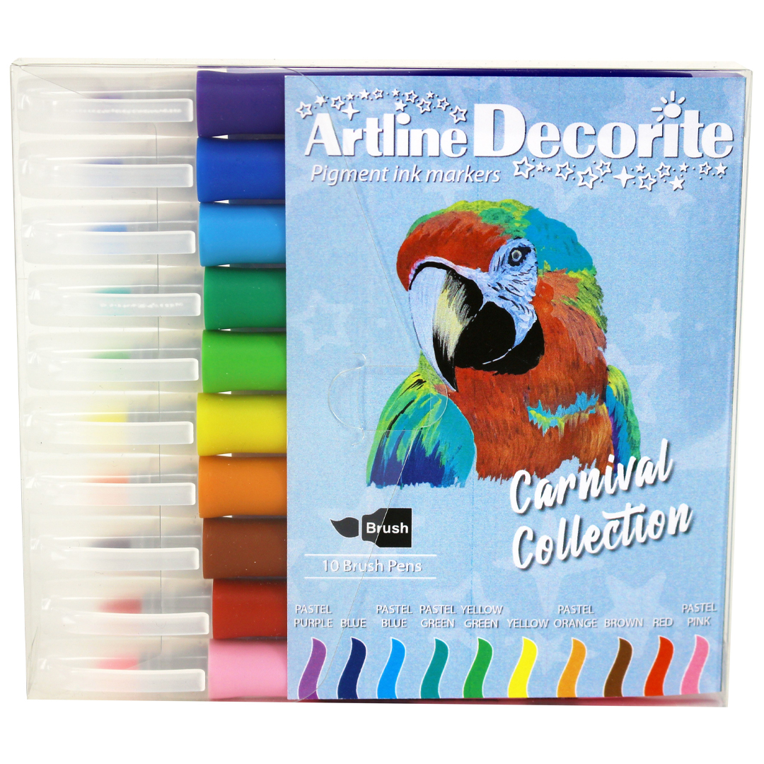 Artline  Decorite Brush Marker 10-pakning Carnival