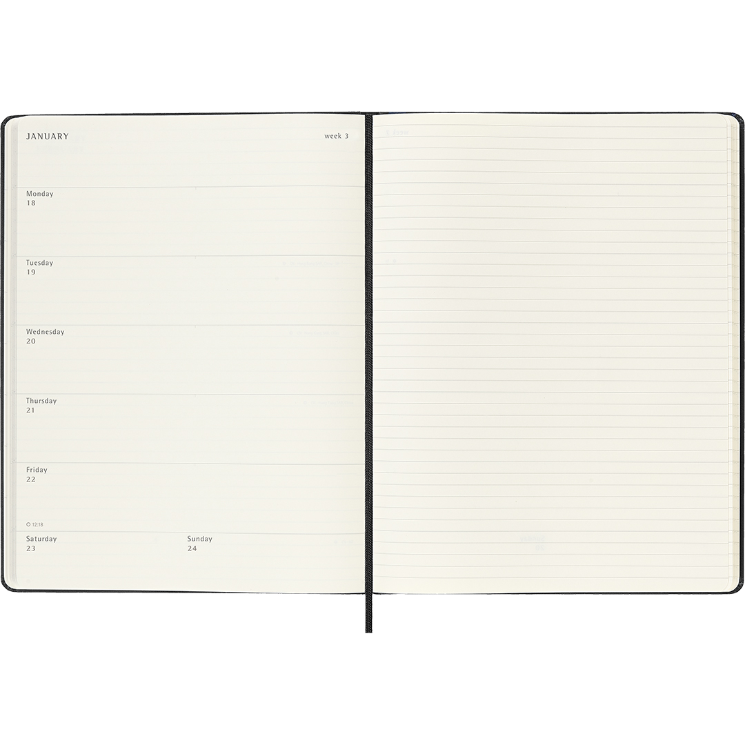 Kalender 18M WeekNote Hard Cover XL Black