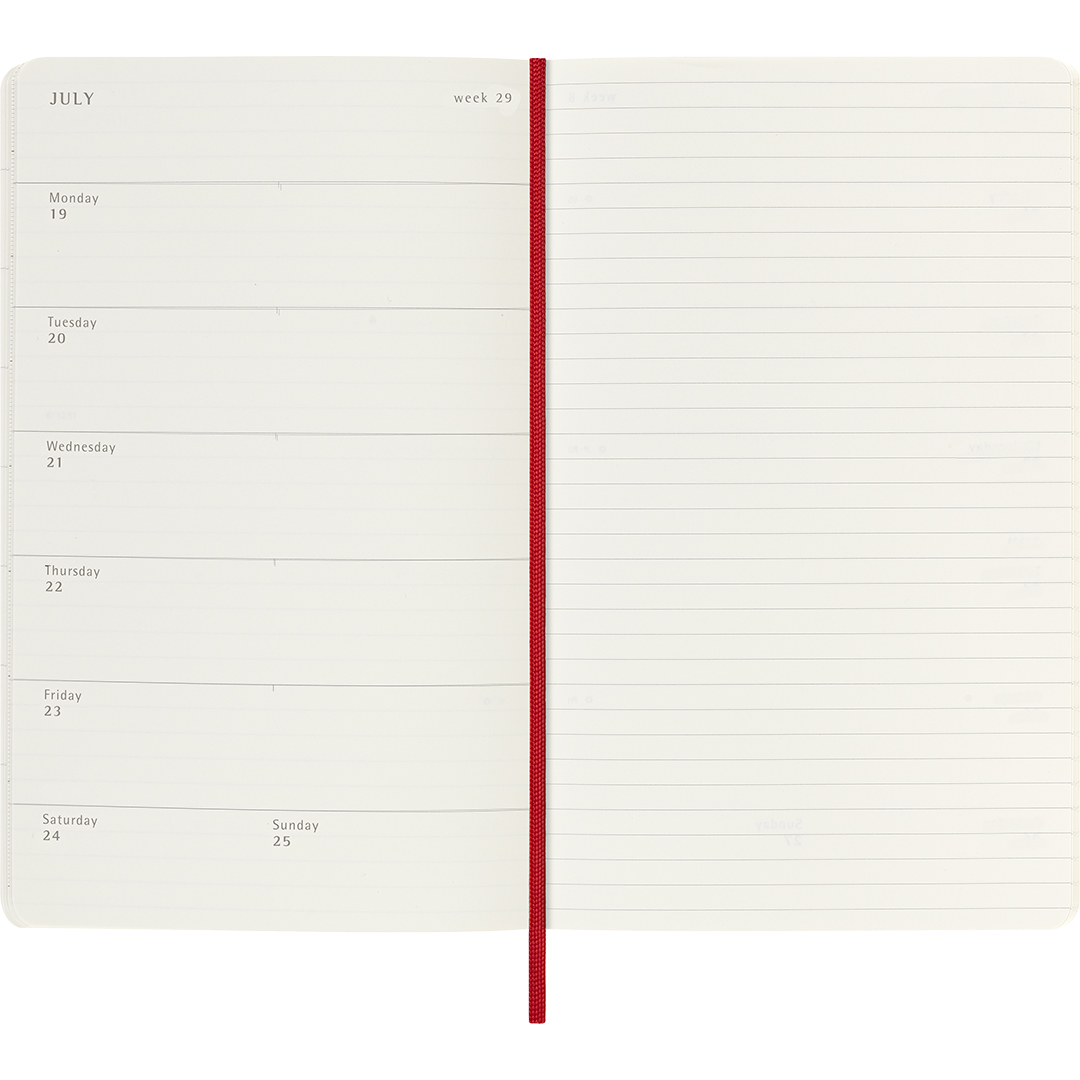 Kalender 18M WeekNote Soft Cover Large Red
