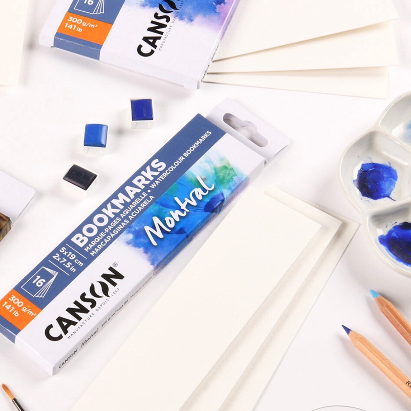 Montval Watercolour Bookmarks 16-packning