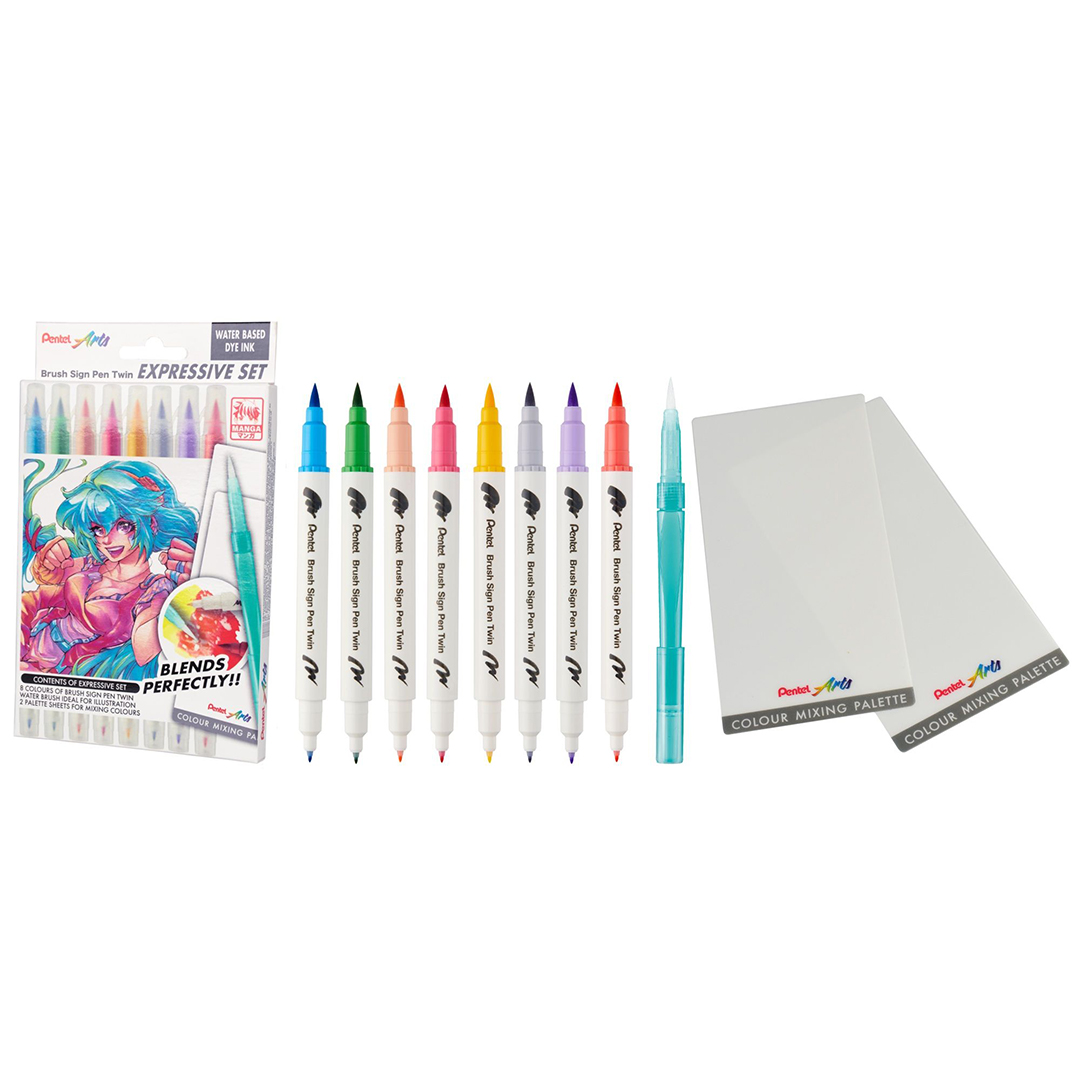 Brush Sign Pen Twin Expressive Set Manga