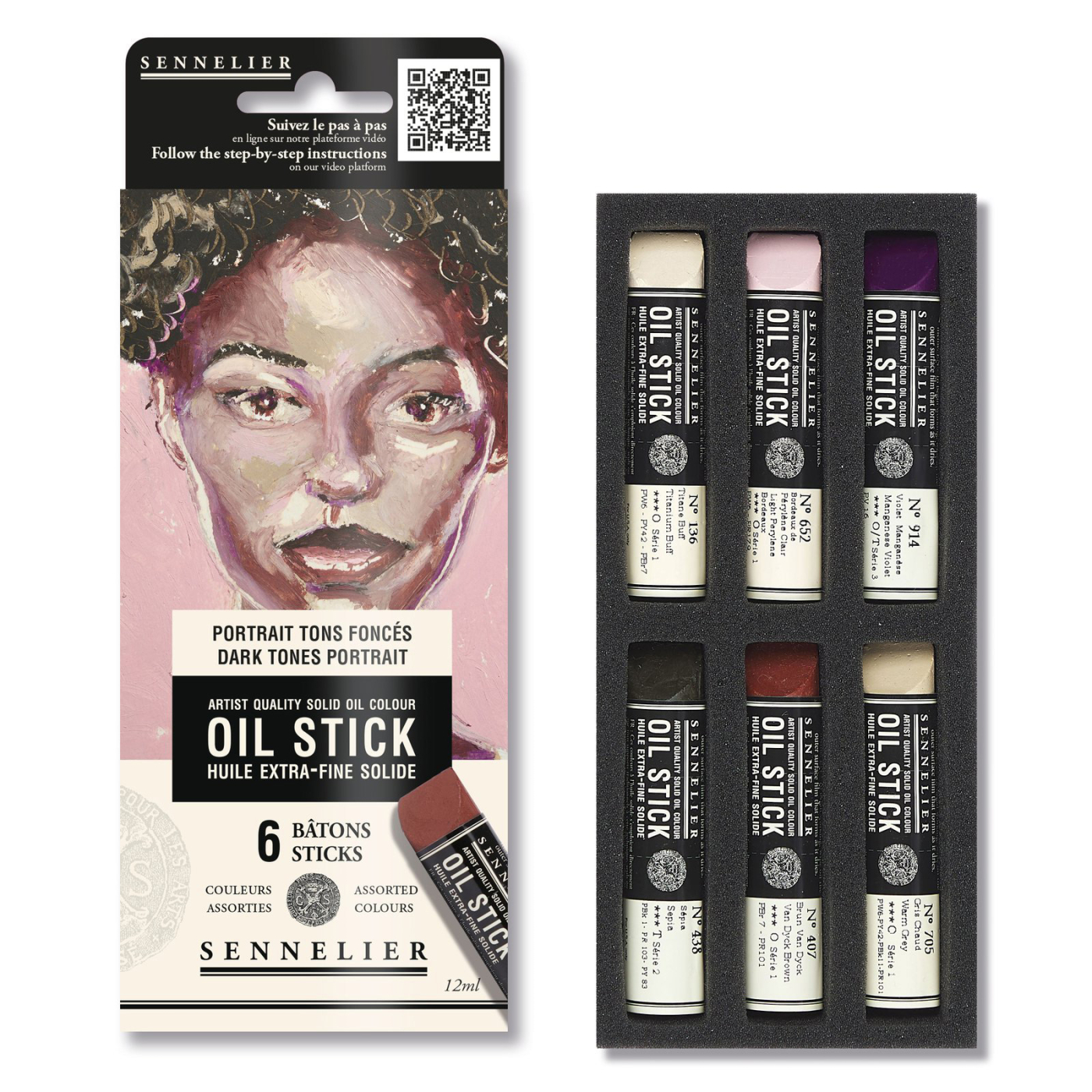 Oil Stick Mini 6-sett Dark tones Portrait