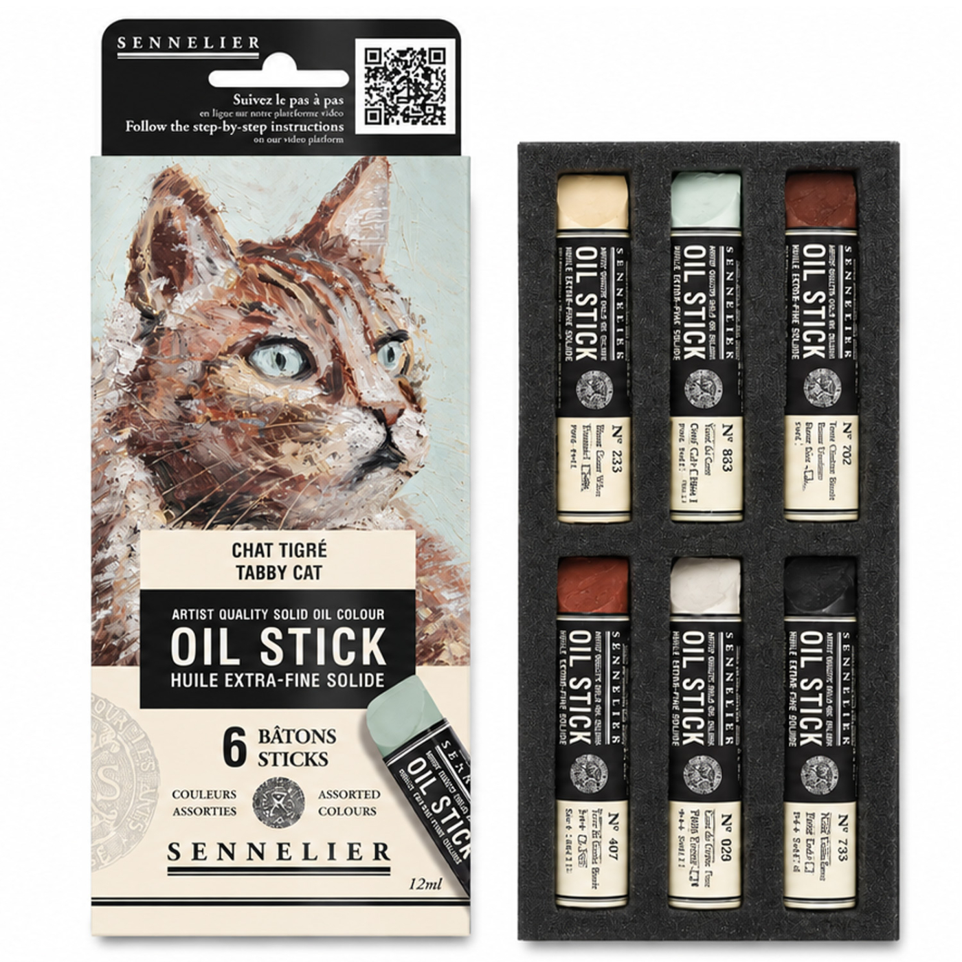 Oil Stick Mini 6-sett Tabby cat