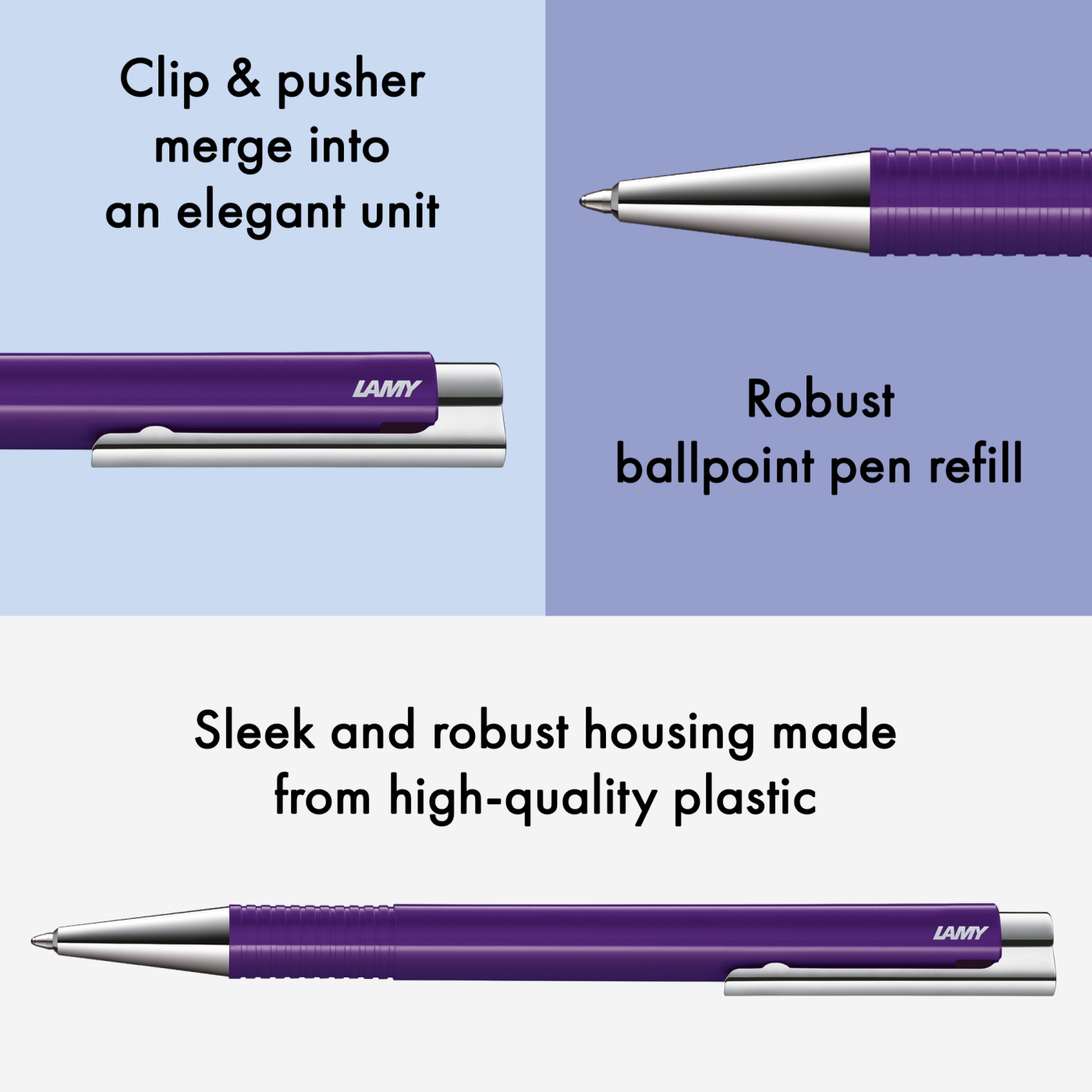 Logo M+ Aubergine Kulepenn