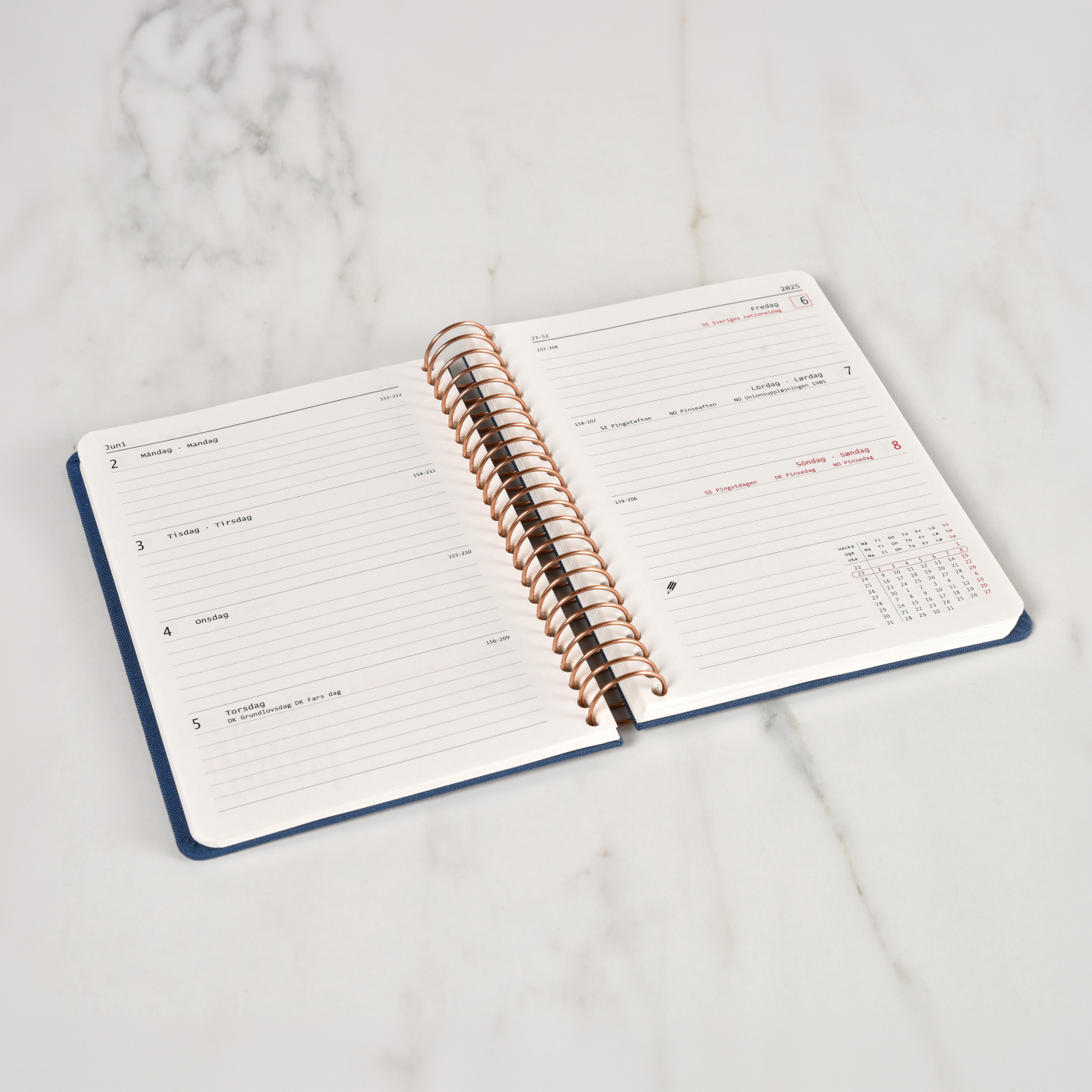Kalender 2027 A6 Weekly Black
