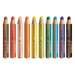 Woody 3-in-1 Coloring Pencils 10-set i gruppen Kids / Barnepenner / Fargeblyanter for barn hos Pen Store (100444)