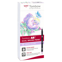 ABT Dual Brush pen 12-set Pastel i gruppen Penner / Kunstnerpenner / Penselpenner hos Pen Store (101094)
