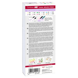 ABT Dual Brush pen 12-set Pastel i gruppen Penner / Kunstnerpenner / Penselpenner hos Pen Store (101094)
